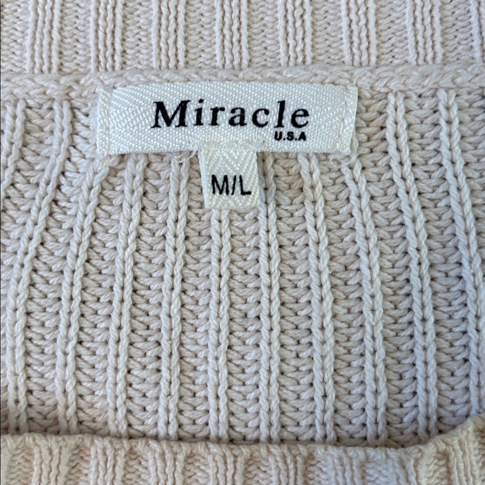 Miracle Oversized Sweater Slouchy Knit Size Medium/Large Off white - Picture 6 of 7